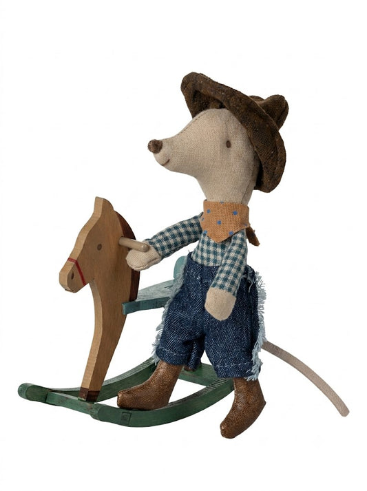 Cowboy Mouse on Rocking Horse