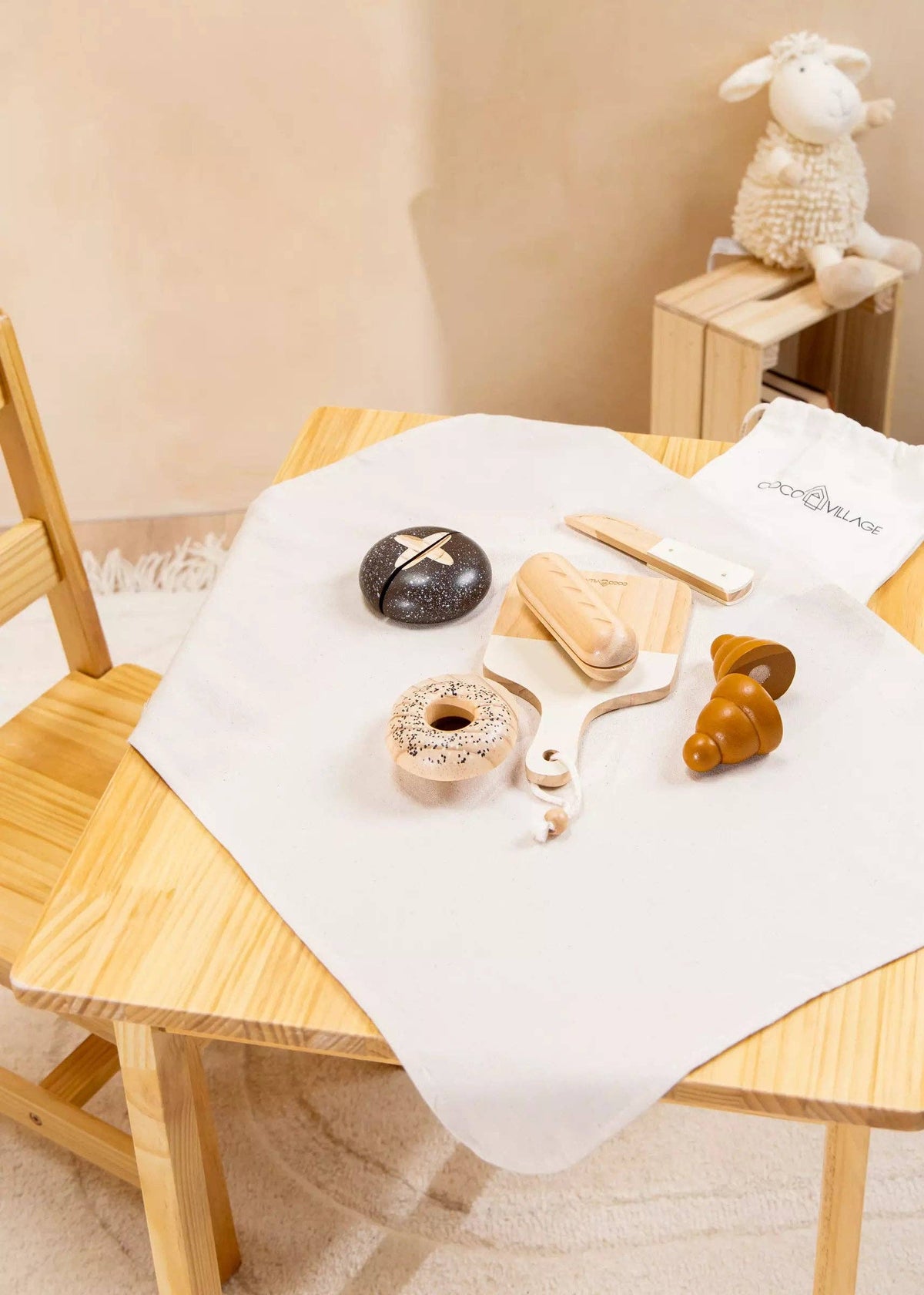 Wooden bakery playset
