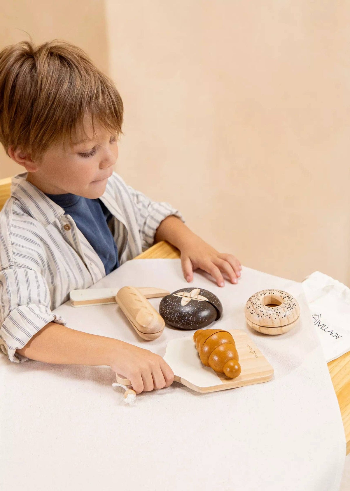 Wooden bakery playset